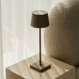 William Koala Brown Rechargeable Iron Table Lamp – Dimmable, USB-C Charging, 120-Hour Battery Life - Tavellio