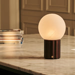 Wim Dark Brown Rechargeable Table Lamp | 3 Light Colors, Modular Lampshade & Cordless