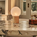 Wim Light Brown Rechargeable Table Lamp | 3 Light Colors, Modular Lampshade & Cordless
