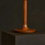 Nova Chestnut Brown Lamp with Wooden Base | Stylish Living Room & Bedroom Lighting Tavellio