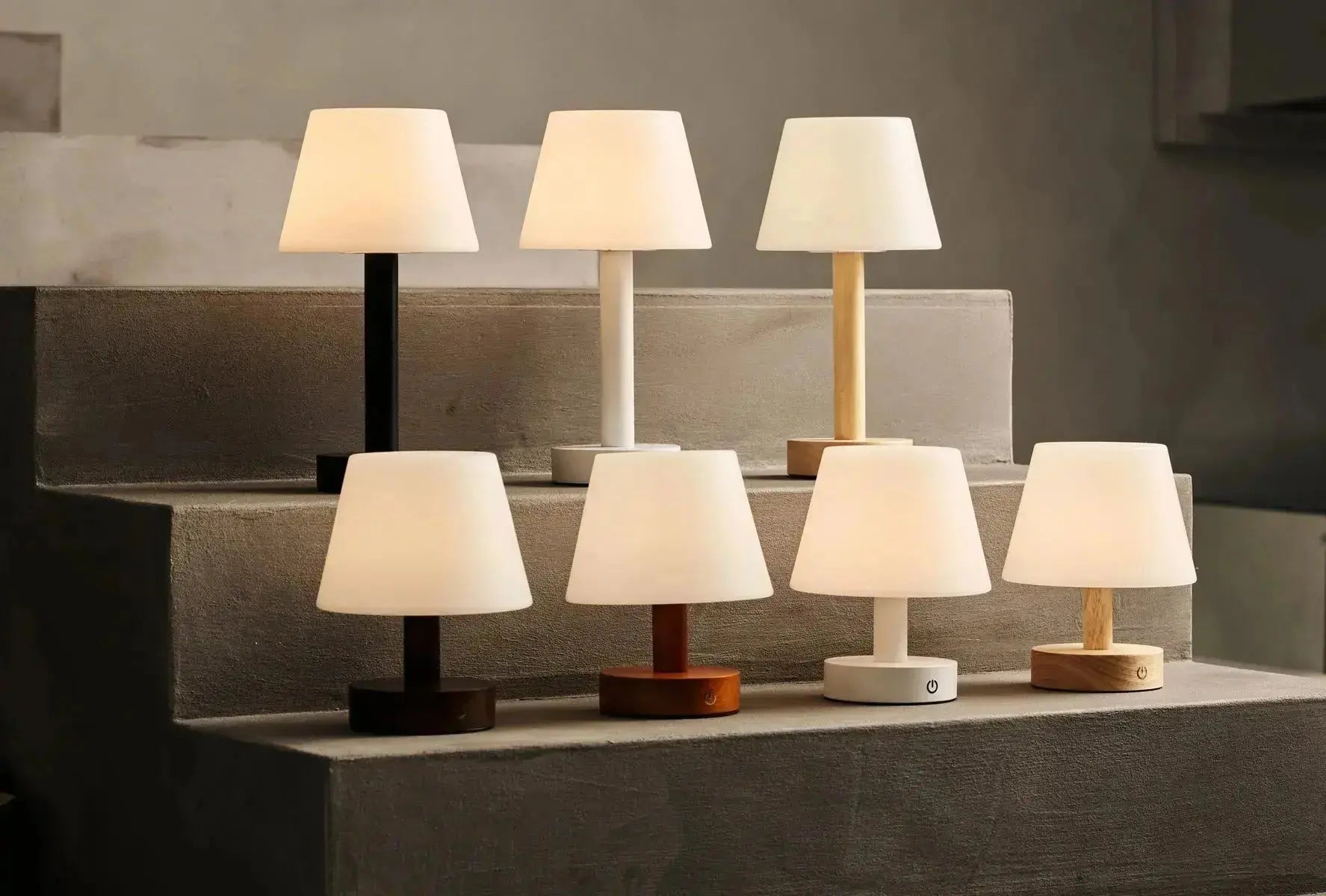 Teddy Black Wooden Rechargeable Table Lamp | Dimmable & Cordless with 3 Light Modes - Tavellio