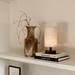 Ben Dark Brown Wooden Dark Brown Table Lamp – Rechargeable, Dimmable, USB-C Powered Tavellio