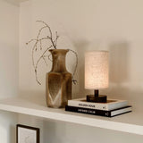 Ben Dark Brown Wooden Dark Brown Table Lamp – Rechargeable, Dimmable, USB-C Powered Tavellio
