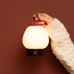 Cooper Dark Brown Wooden Rechargeable Table Lamp – Cordless, Dimmable & Stylish Tavellio