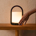 George Dark Brown Wooden Lamp – Rechargeable, Dimmable & Portable Tavellio
