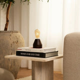 Zavi Dark Brown Rechargeable LED Table Lamp – Cordless, Dimmable, 80-Hour Battery Tavellio