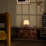 Teddy Chestnut Brown Wooden Rechargeable Table Lamp | Dimmable & Cordless with 3 Light Modes Tavellio