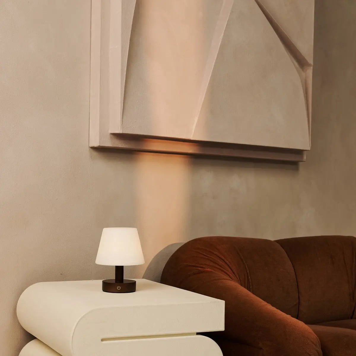 Teddy Dark Brown Wooden Rechargeable Table Lamp | Dimmable & Cordless with 80 Hours Battery Life - Tavellio