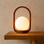 Skye Chestnut Brown Wooden Cordless Lamp | Rechargeable & Dimmable Tavellio