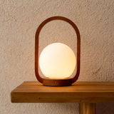 Skye Chestnut Brown Wooden Cordless Lamp | Rechargeable & Dimmable Tavellio