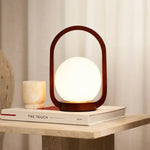 Skye Chestnut Brown Wooden Cordless Lamp | Rechargeable & Dimmable Tavellio
