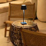 Wouter Delftware Blue Rechargeable Table Lamp – Wireless Charging, Dimmable, 120-Hour Battery Life Tavellio