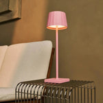 Wouter Flamingo Pink Rechargeable Table Lamp – Wireless Charging, Dimmable, 120-Hour Battery Life Tavellio