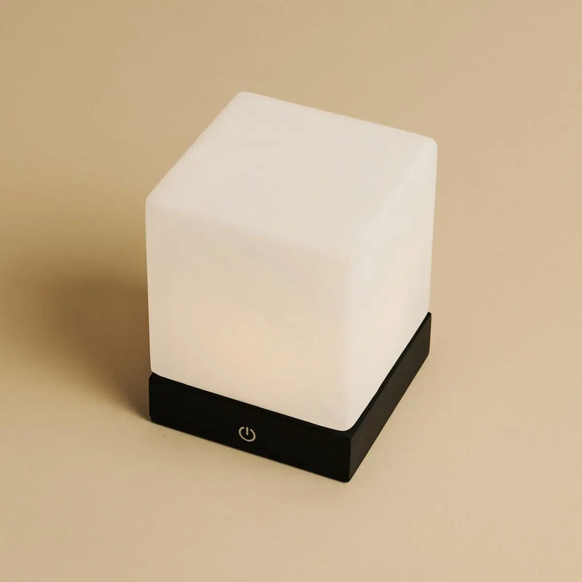 Elegant frosted glass design of Yce Black Cordless Wooden Lamp