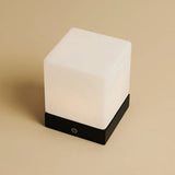 Elegant frosted glass design of Yce Black Cordless Wooden Lamp