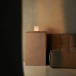 Yce Light Brown Cordless Wooden Lamp with Frozen Glass – Rechargeable, Dimmable, 100-Hour Battery - Tavellio