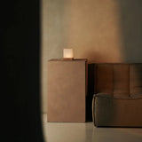 Yce Light Brown Cordless Wooden Lamp with Frozen Glass – Rechargeable, Dimmable, 100-Hour Battery - Tavellio