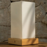 Zayn Light Brown Wooden Rechargeable Lamp l Dimmable & Cordless & Good Battery - Tavellio