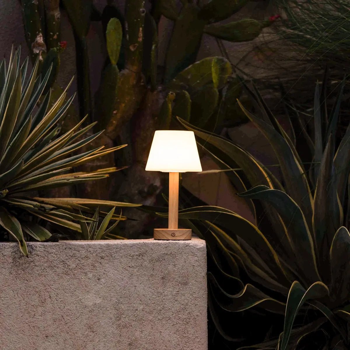 Zoë Light Brown Wooden Rechargeable Table Lamp | Dimmable, USB-C, 80-Hour Battery Tavellio