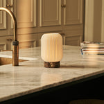 Alba Dark Brown – Emperador Dark Marble Rechargeable Table Lamp | Cordless, 3 Light Modes & Dimming Function