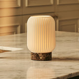 Alba Dark Brown – Emperador Dark Marble Rechargeable Table Lamp | Cordless, 3 Light Modes & Dimming Function