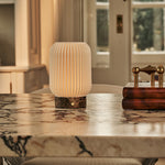Alba Dark Brown – Emperador Dark Marble Rechargeable Table Lamp | Cordless, 3 Light Modes & Dimming Function