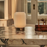 Alba Dark Brown – Emperador Dark Marble Rechargeable Table Lamp | Cordless, 3 Light Modes & Dimming Function