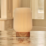 Alba Light Brown Wooden Rechargeable Table Lamp | Cordless, 3 Light Modes & Dimming Function