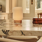 Alba Light Brown Wooden Rechargeable Table Lamp | Cordless, 3 Light Modes & Dimming Function