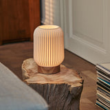 Alba Light Brown Wooden Rechargeable Table Lamp | Cordless, 3 Light Modes & Dimming Function