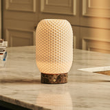 Aurora Dark Brown – Emperador Dark Marble Cordless Table Lamp | 3D-Printed Porcelain, Dimmable & Up to 100 Hours of Battery Life