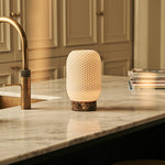 Aurora Dark Brown – Emperador Dark Marble Cordless Table Lamp | 3D-Printed Porcelain, Dimmable & Up to 100 Hours of Battery Life