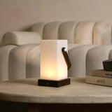 Harper Dark Brown Wooden Lamp – Cordless Rechargeable Table Lamp with Handle Tavellio